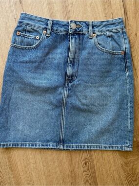 ASOS Blue Denim Mini Skirt with Classic Seams